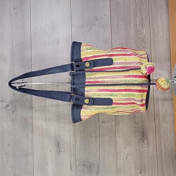 Lucky Brand Handbags - Lucky Brand Bohemian Straw Canvas Tote Shoulder Bag Handbag